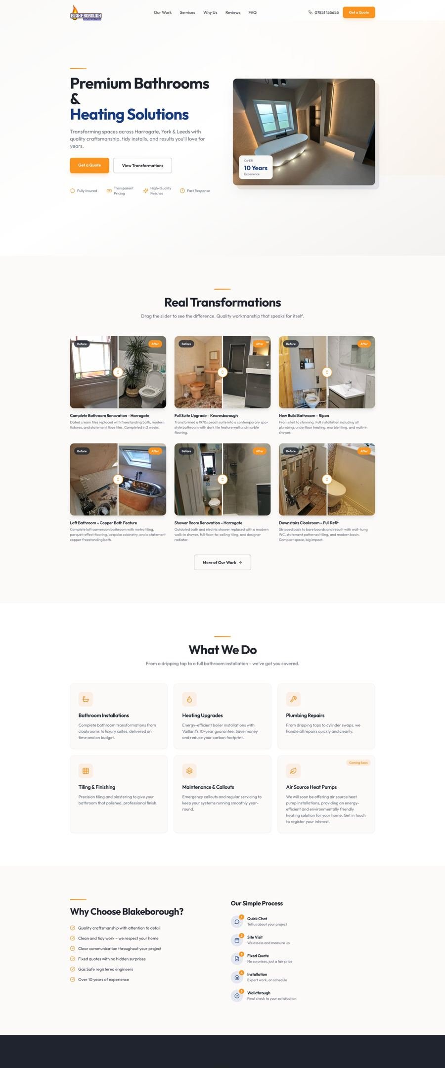 BH Solutions bathrooms and heating website